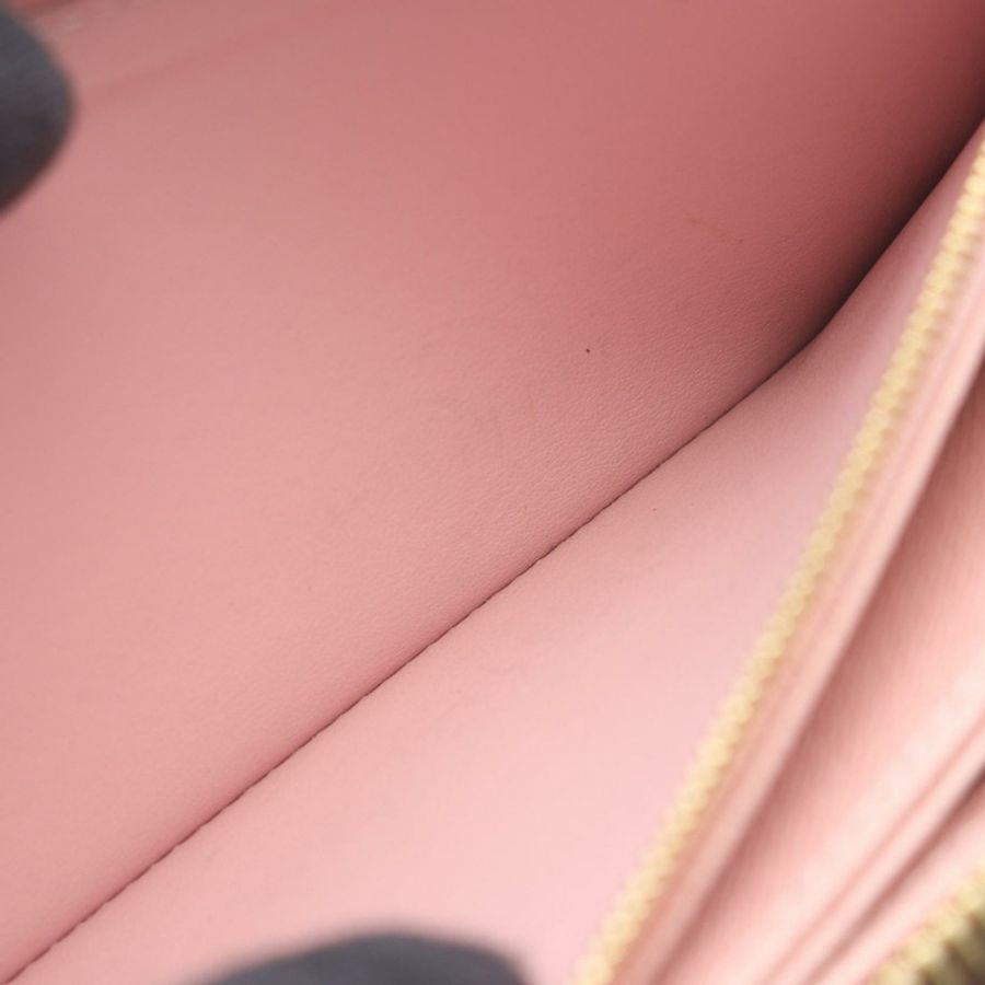 LOUIS VUITTON 拉鍊皮夾 長皮夾 N60046 Damier Ebene 玫瑰色 balerine-5
