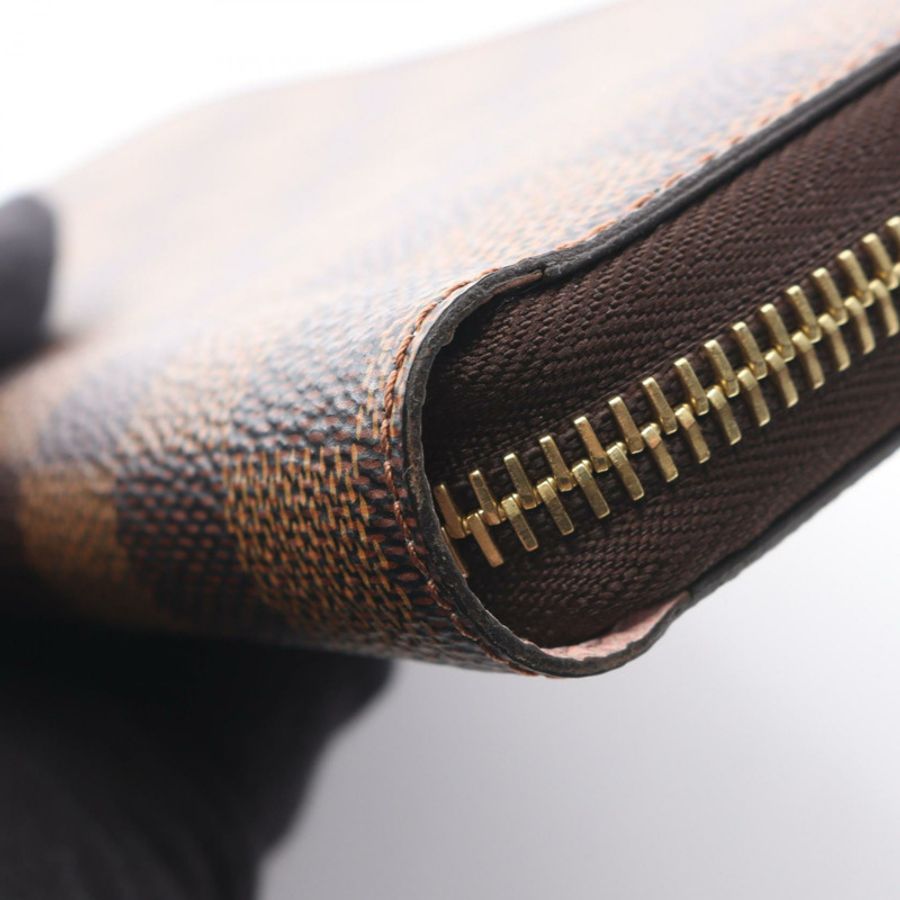 LOUIS VUITTON 拉鍊皮夾 長皮夾 N60046 Damier Ebene 玫瑰色 balerine-7