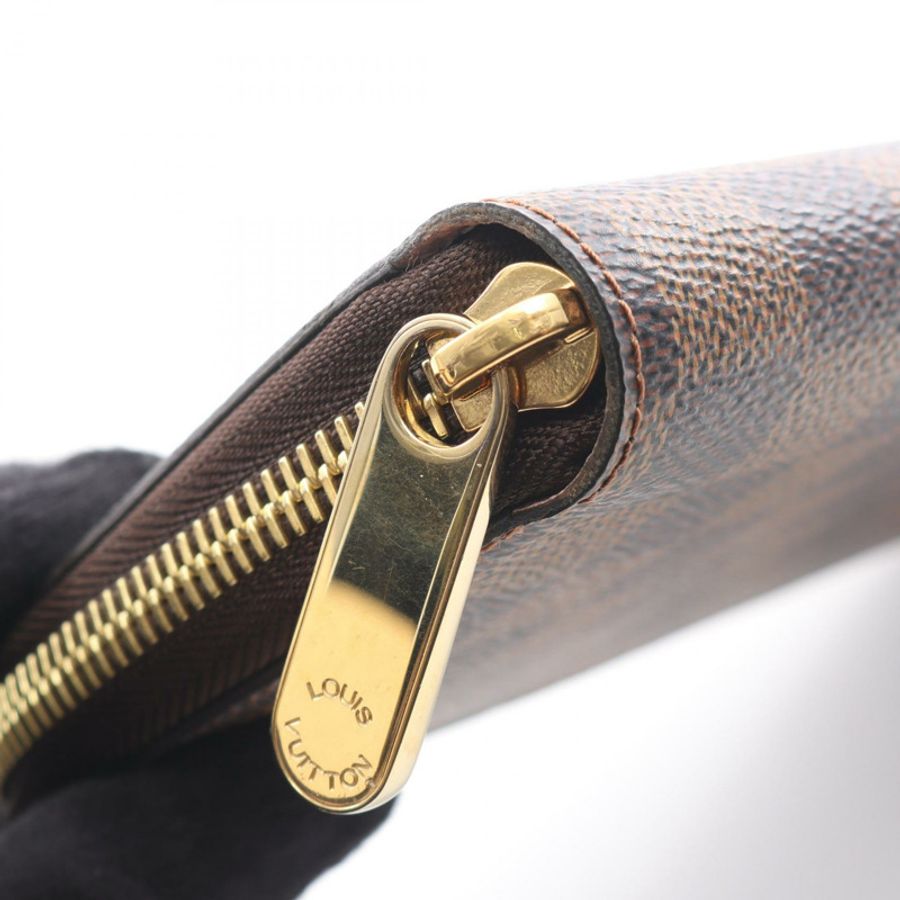 LOUIS VUITTON 拉鍊皮夾 長皮夾 N60046 Damier Ebene 玫瑰色 balerine-8