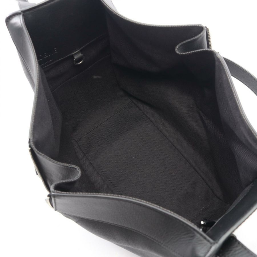 LOEWE HAMMOCK SMALL 單肩手提包 387.30.S35 黑色皮革 二手 女士-2