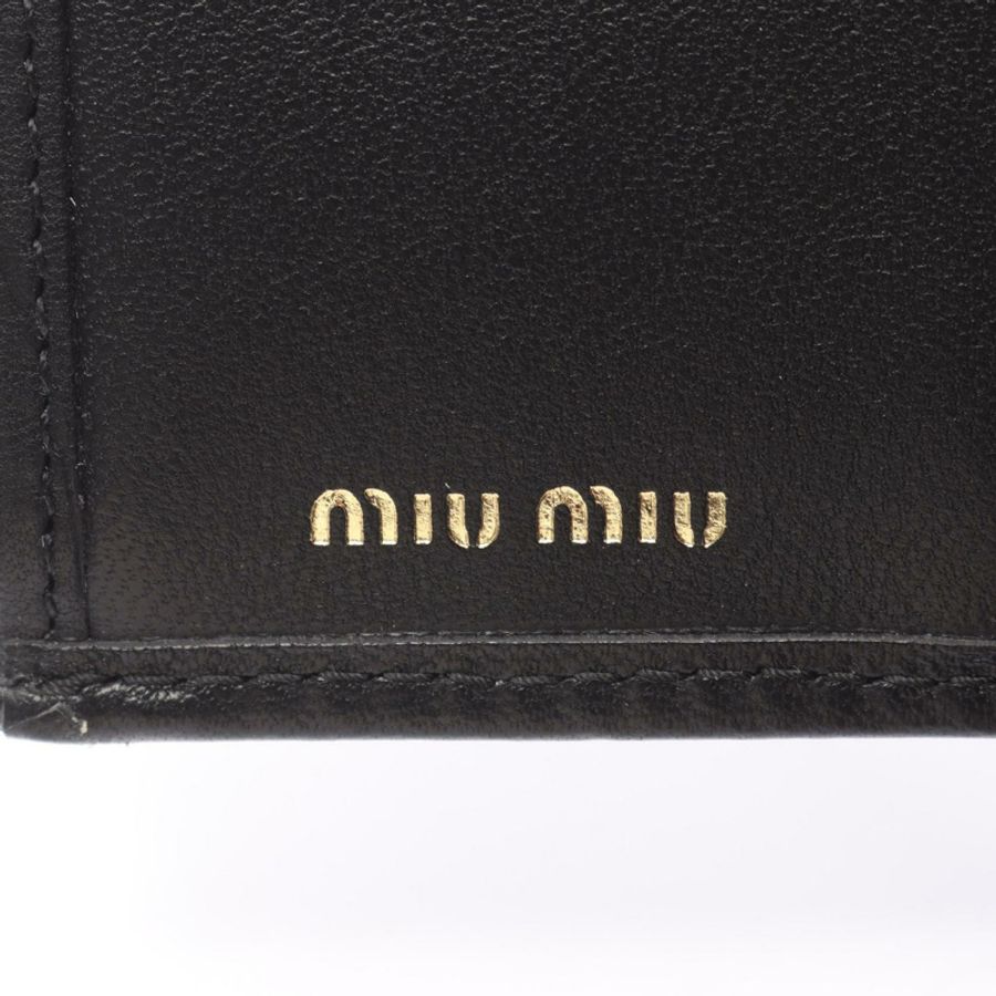 Miu Miu MATELASSE'MIU Matelasse 雙折錢包 5ML024AFPPF0002 皮革 黑色 全新 女士-5