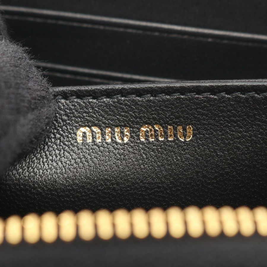 Miu Miu MATELASSE'MIU Matelasse 零錢包 5MM268AFPPF0002 皮革 黑色 全新 女士-3