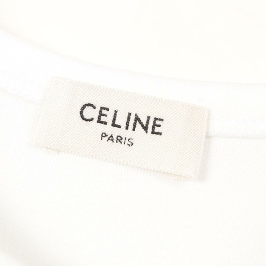 CELINE Triomphe 短袖T卹 RX0IX140701MAL 純棉 白色 #L 全新 女款-2