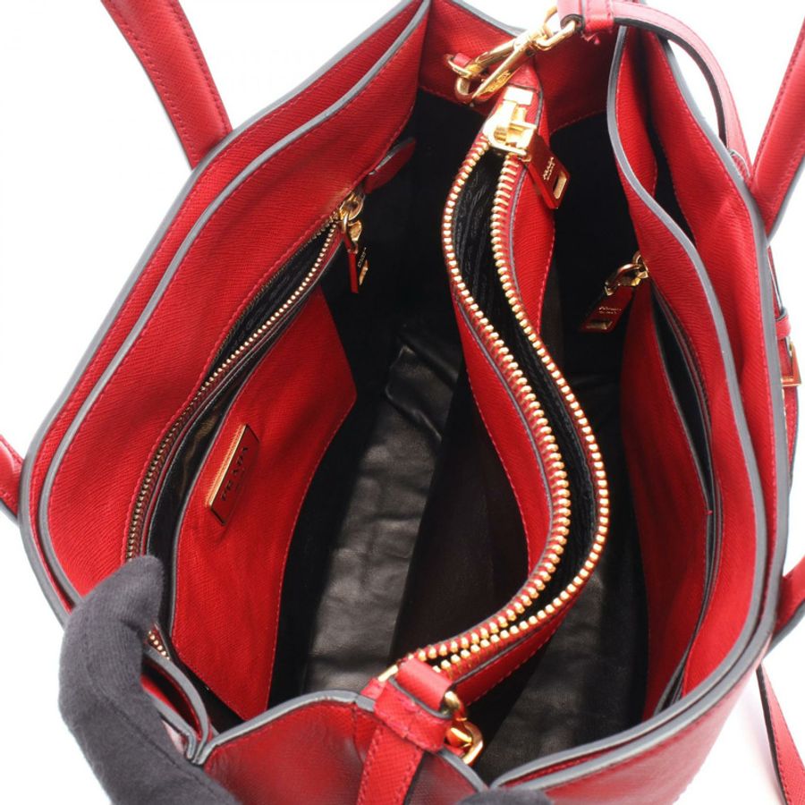 PRADA SAFFIANO SOFT 肩挎斜背包 BN2603 紅色皮革 二手 女士-2