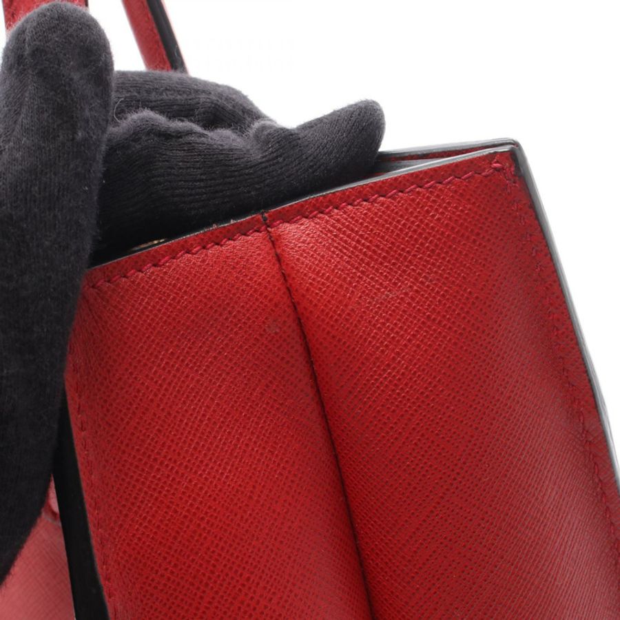 PRADA SAFFIANO SOFT 肩挎斜背包 BN2603 紅色皮革 二手 女士-9