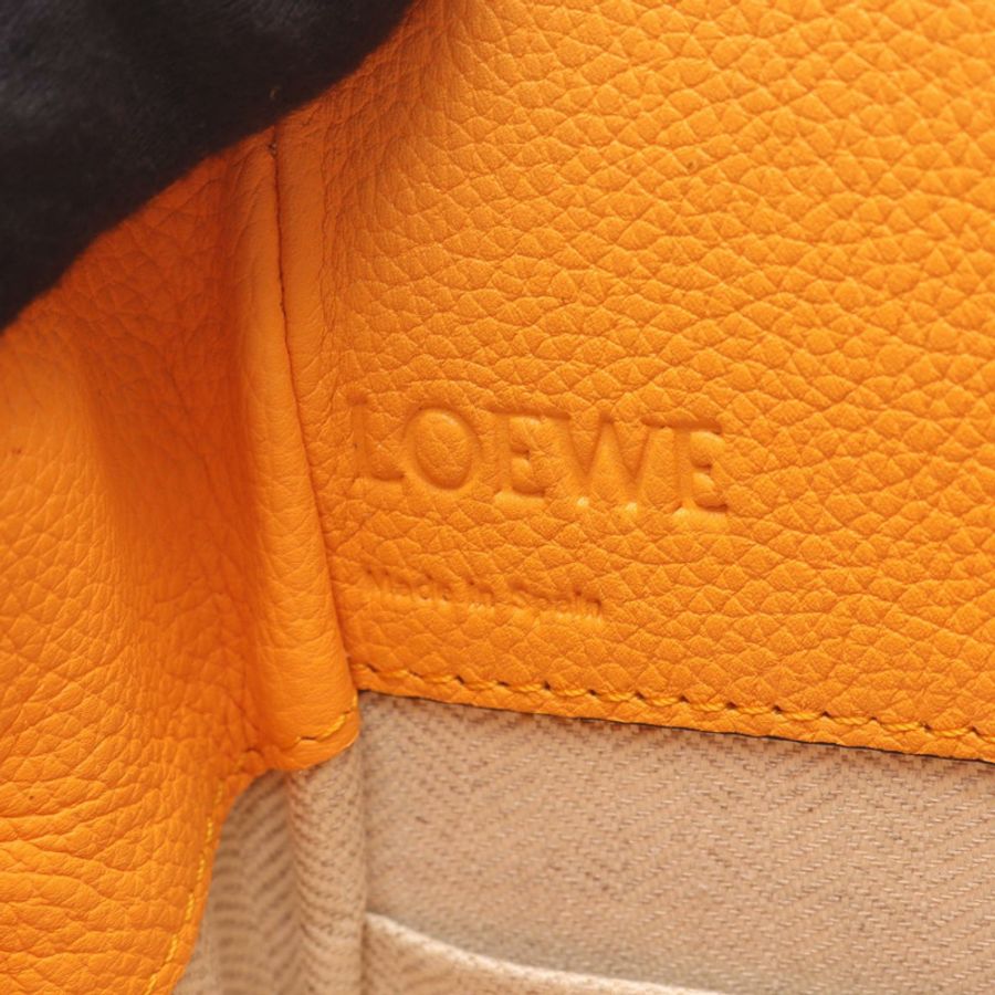 LOEWE Hammock 抽繩迷你肩斜背包,橘色皮革,二手-3