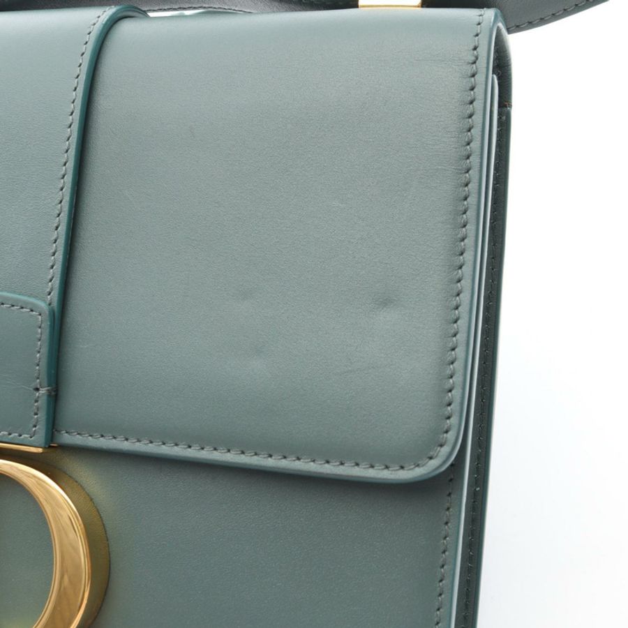Christian Dior 30 MONTAIGNE 肩斜背包 M9203UMOS 皮革 綠色 二手-5