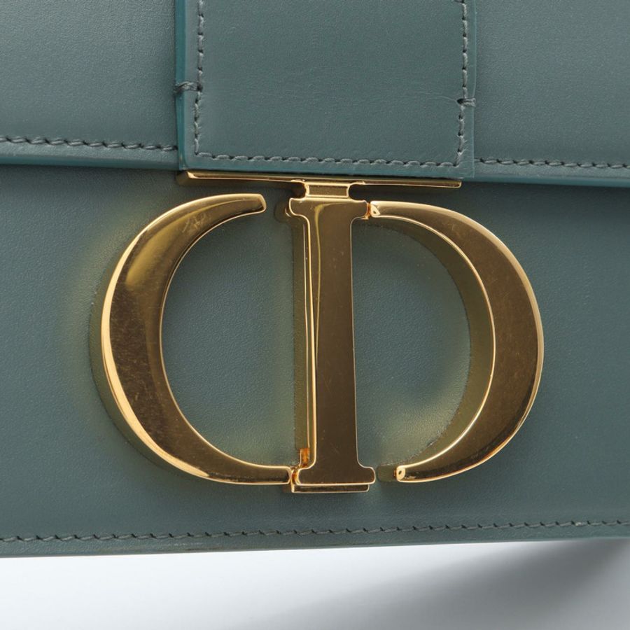 Christian Dior 30 MONTAIGNE 肩斜背包 M9203UMOS 皮革 綠色 二手-6