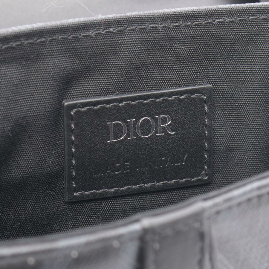 Christian Dior SADDLE Mini CD 鑽石腰包帆布皮革黑色-3