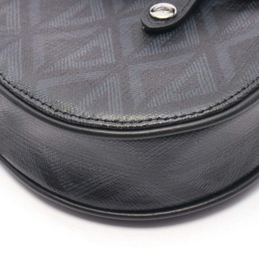 Christian Dior SADDLE Mini CD 鑽石腰包帆布皮革黑色-8