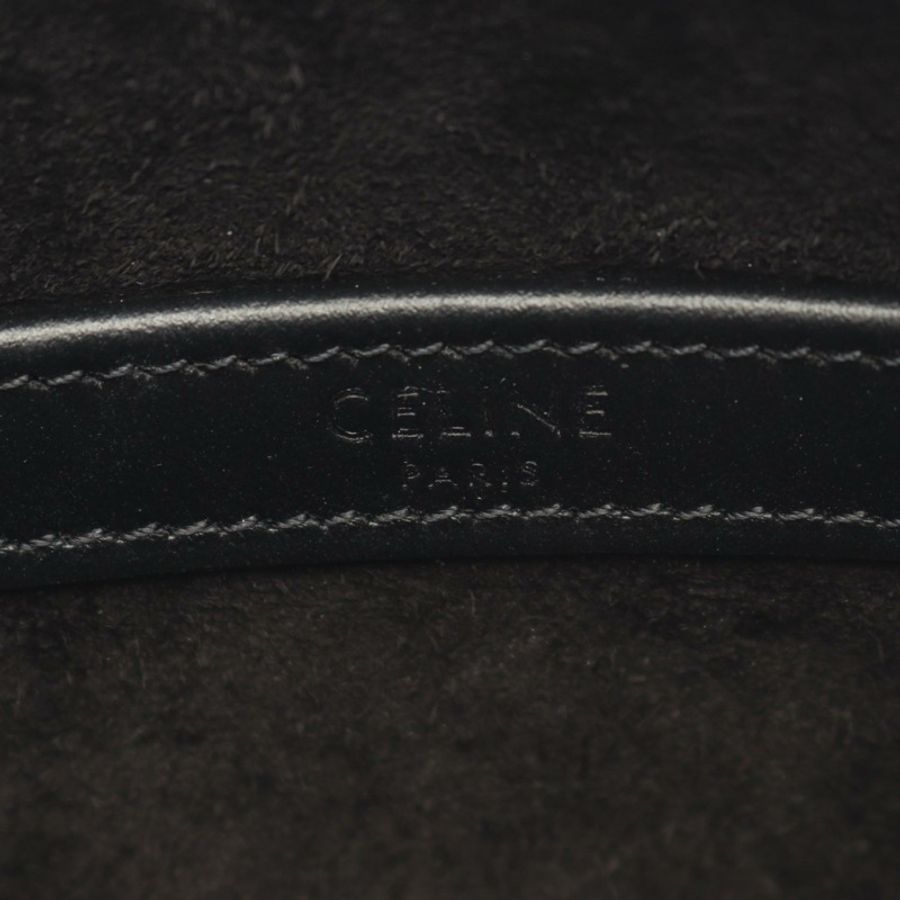 CELINE 中型 Logp 斜背包單肩包 194502CIM 黑色皮革 二手-3