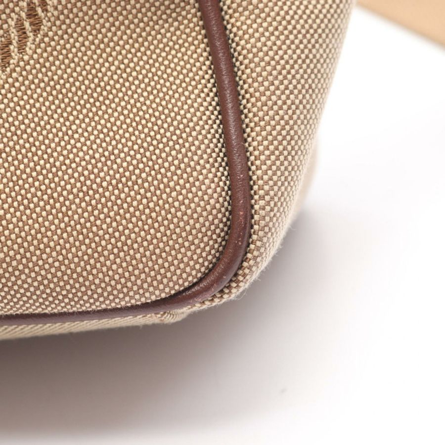 PRADA LOGO JACQUARD 斜背肩背包 1BH089 帆布皮革 米色 二手-5