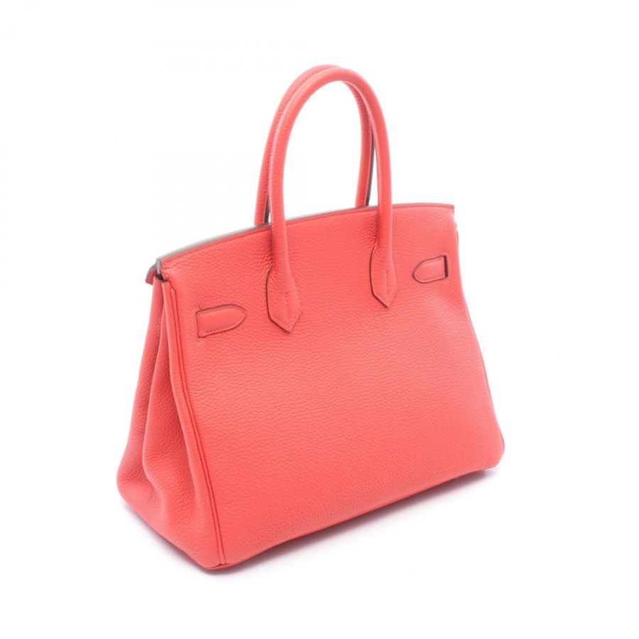 愛馬仕 Birkin 30 手提包 R Togo 皮革 Rouge pivoine 二手女士 SHW-1