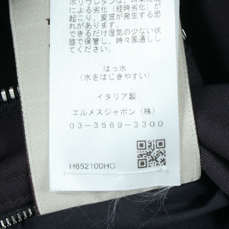 愛馬仕系列紐扣短外套 其他夾克 真絲 絲棉 海軍藍 二手 女款-3