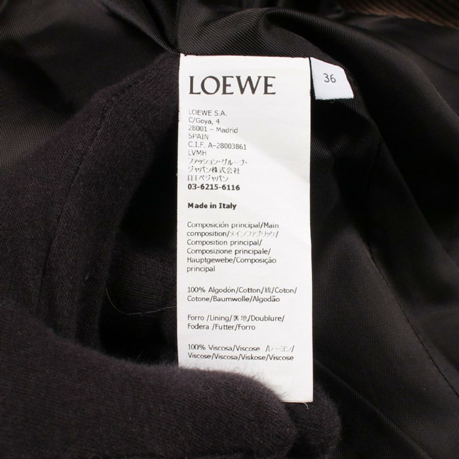 LOEWE 燈芯絨其他夾克 棉質 棕色 二手 女款-3