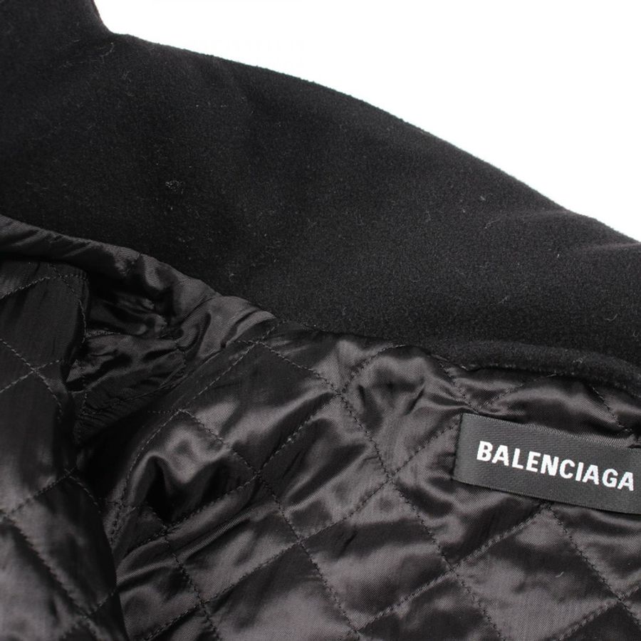 BALENCIAGA 標誌刺繡加厚羊毛夾克,黑色,二手,男女通用-8