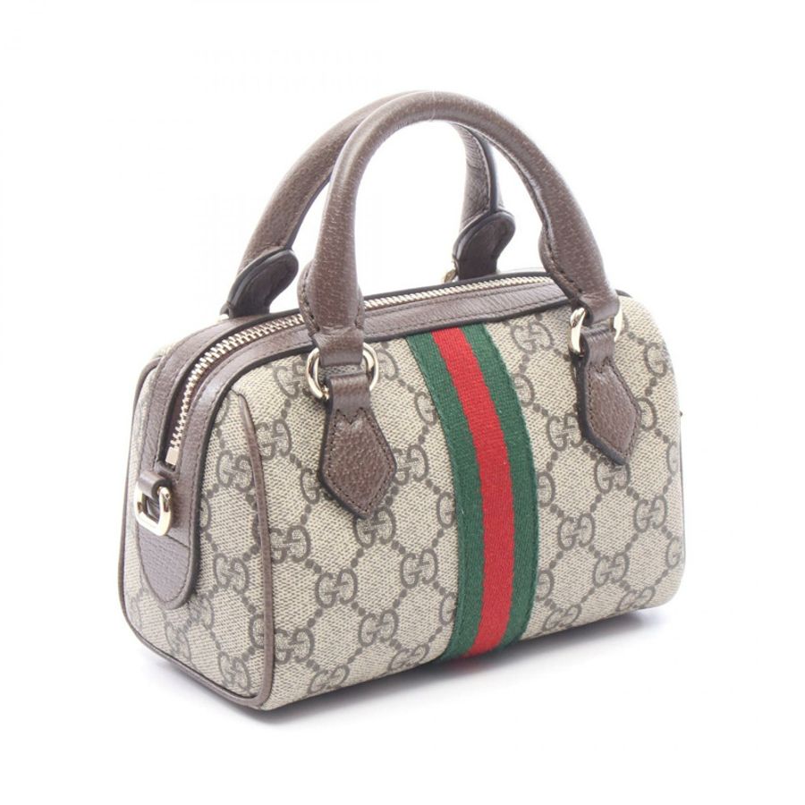 GUCCI Ophidia GG Supreme 肩背包 帆布皮革 米棕色 新款 女士-1