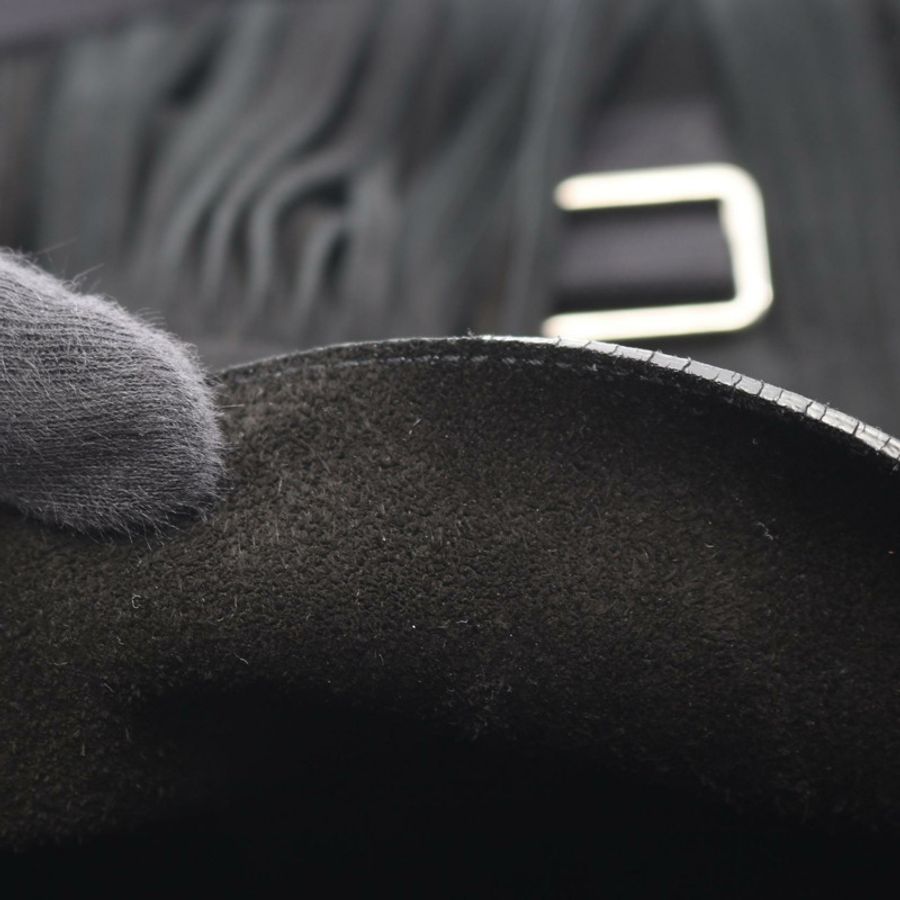 SAINT LAURENT PARIS 流蘇單肩斜背包 黑色麂皮 二手 女款-4