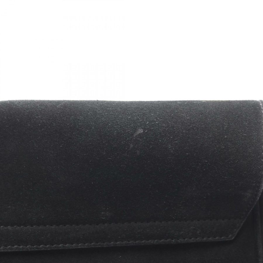 SAINT LAURENT PARIS 流蘇單肩斜背包 黑色麂皮 二手 女款-9