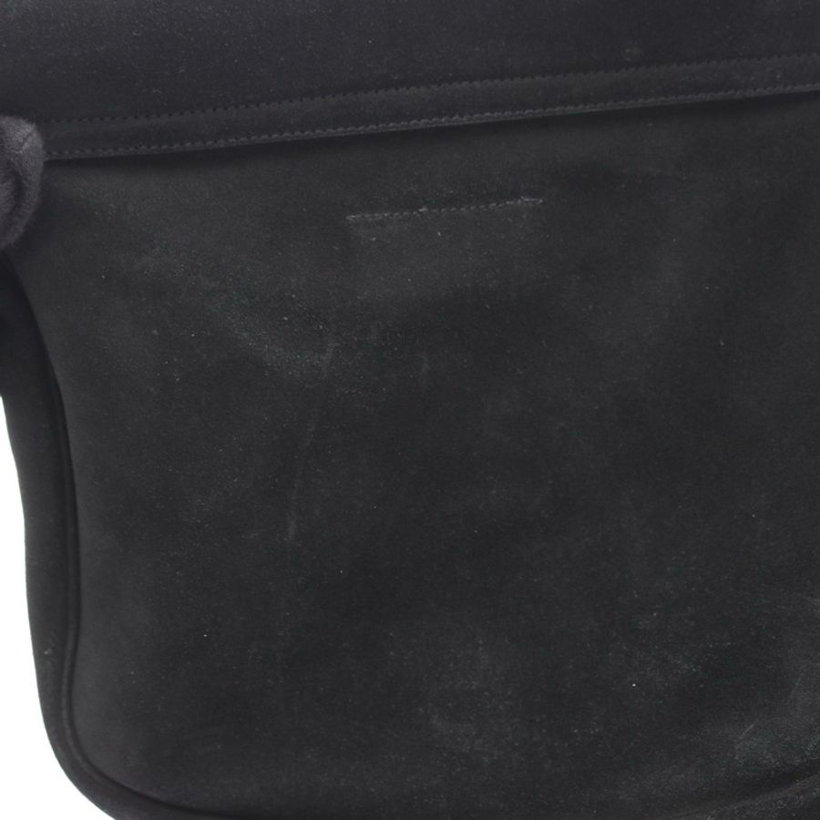 SAINT LAURENT PARIS 流蘇單肩斜背包 黑色麂皮 二手 女款-10