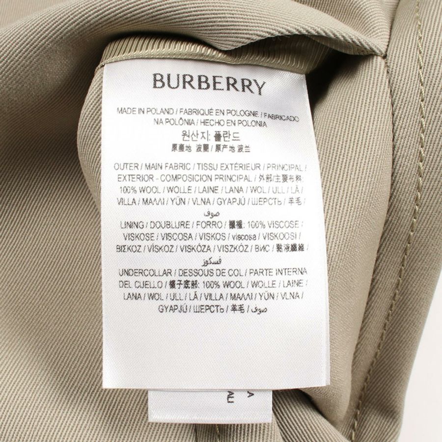 博柏利 (BURBERRY) 不鏽鋼領卡其色人造絲外套,二手男款-4