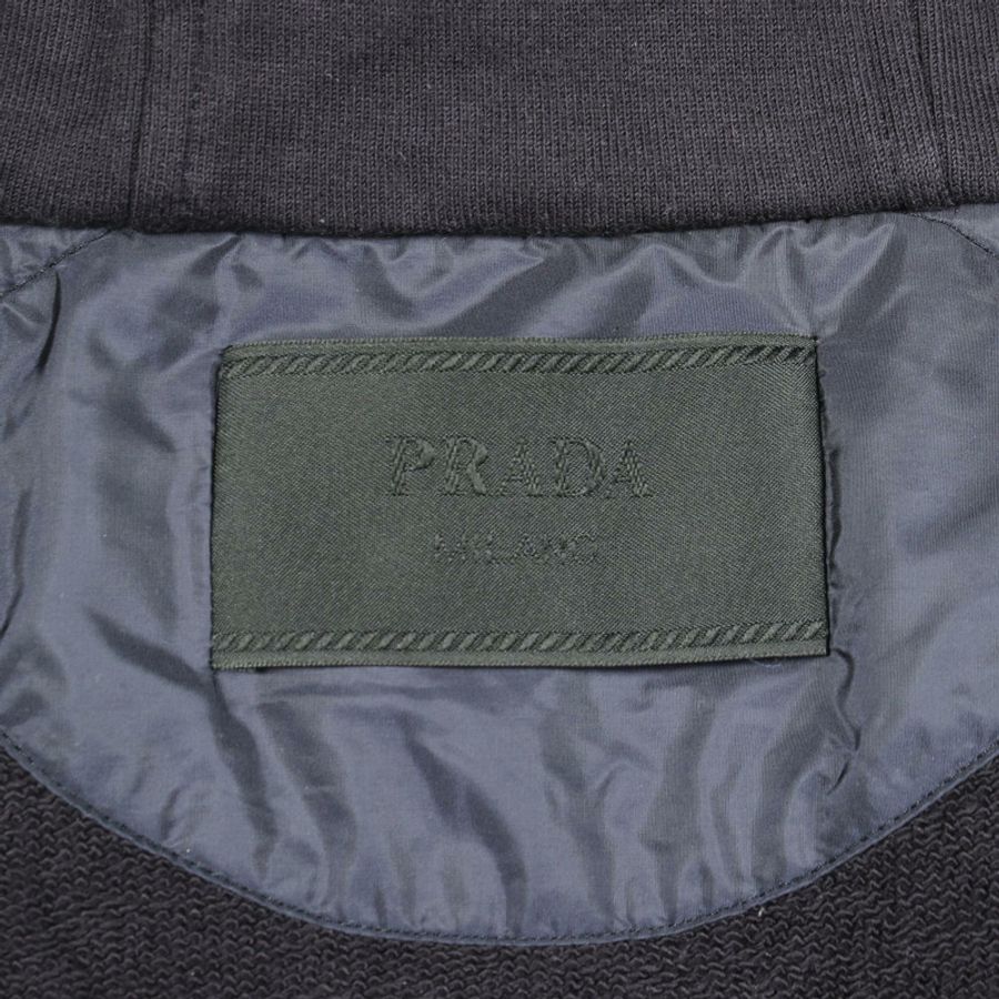 PRADA RE-NYLON Switching 連帽衫,長袖,棉尼龍混紡,海軍藍,二手,男款 M 碼-2
