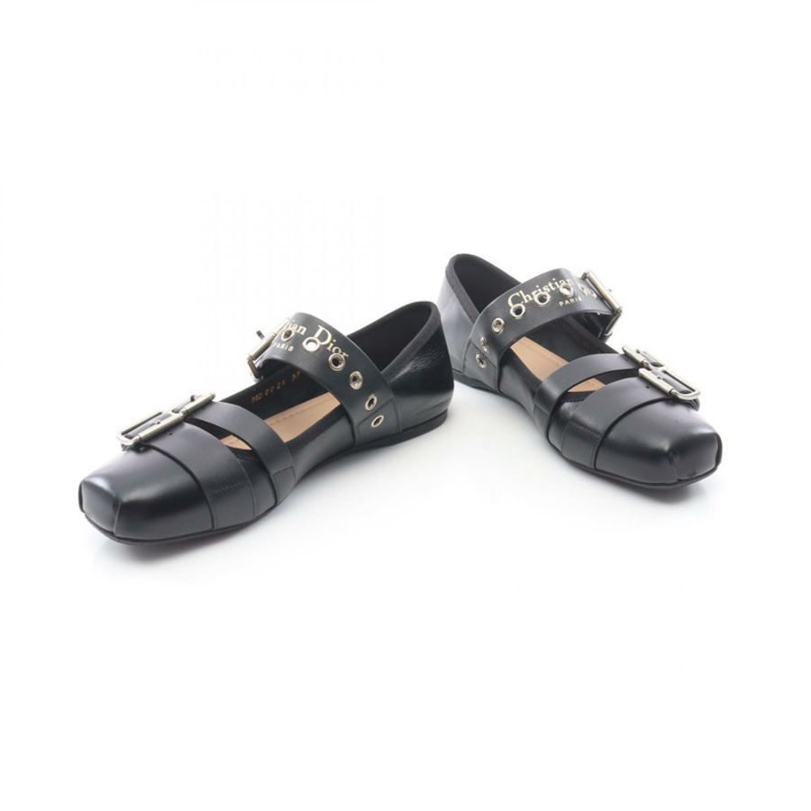Christian Dior Dior Punk Ballerina Flats 皮革黑色芭蕾平底鞋 #37 二手女款-2