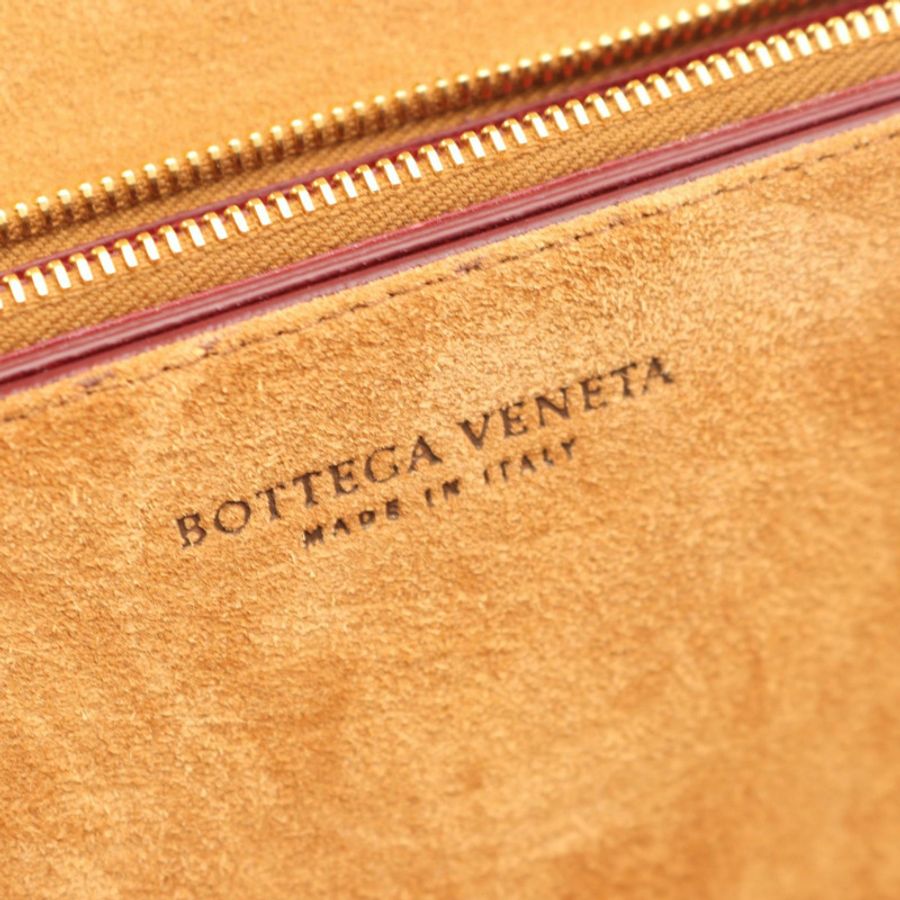 BOTTEGA VENETA 經典款肩挎斜背包,波爾多紅皮革,二手女款-3