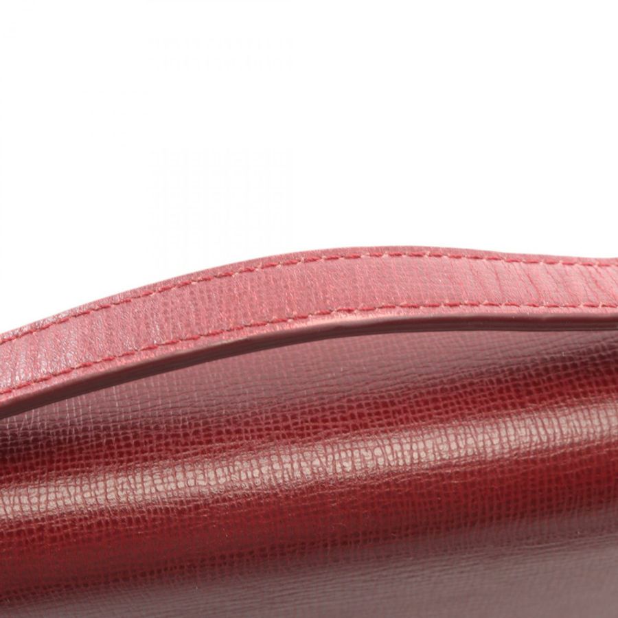 BOTTEGA VENETA 經典款肩挎斜背包,波爾多紅皮革,二手女款-7