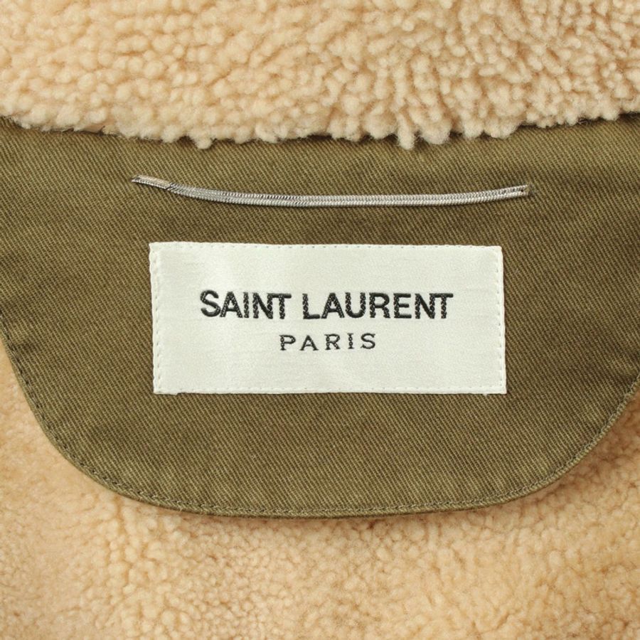 SAINT LAURENT PARIS 連帽摩登外套 583272 棉卡其色 二手 男款-2