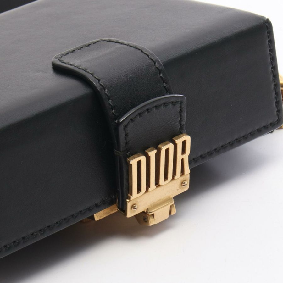 Christian Dior Addict 小號 Box 單肩斜背包,黑色皮革,二手女款-7