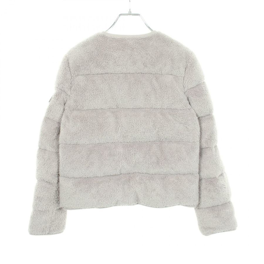 MONCLER FLOYRAC Boa 無領羽絨外套 #00 1A00022 聚酯纖維 灰色 二手 女款-1
