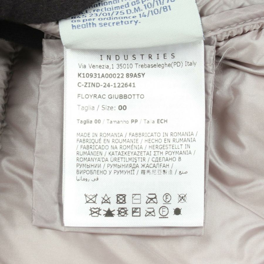 MONCLER FLOYRAC Boa 無領羽絨外套 #00 1A00022 聚酯纖維 灰色 二手 女款-4