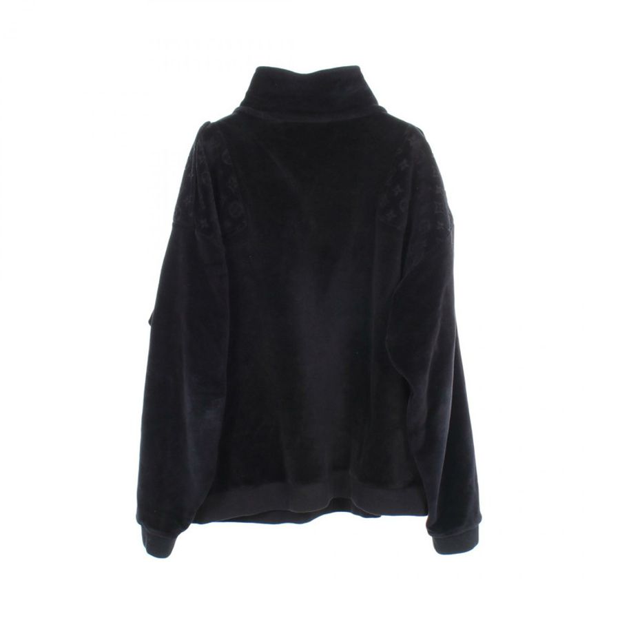 路易威登 Monogram 壓花半拉鍊外套 RM191 JZA HGY82W 棉質黑色 L 碼-1