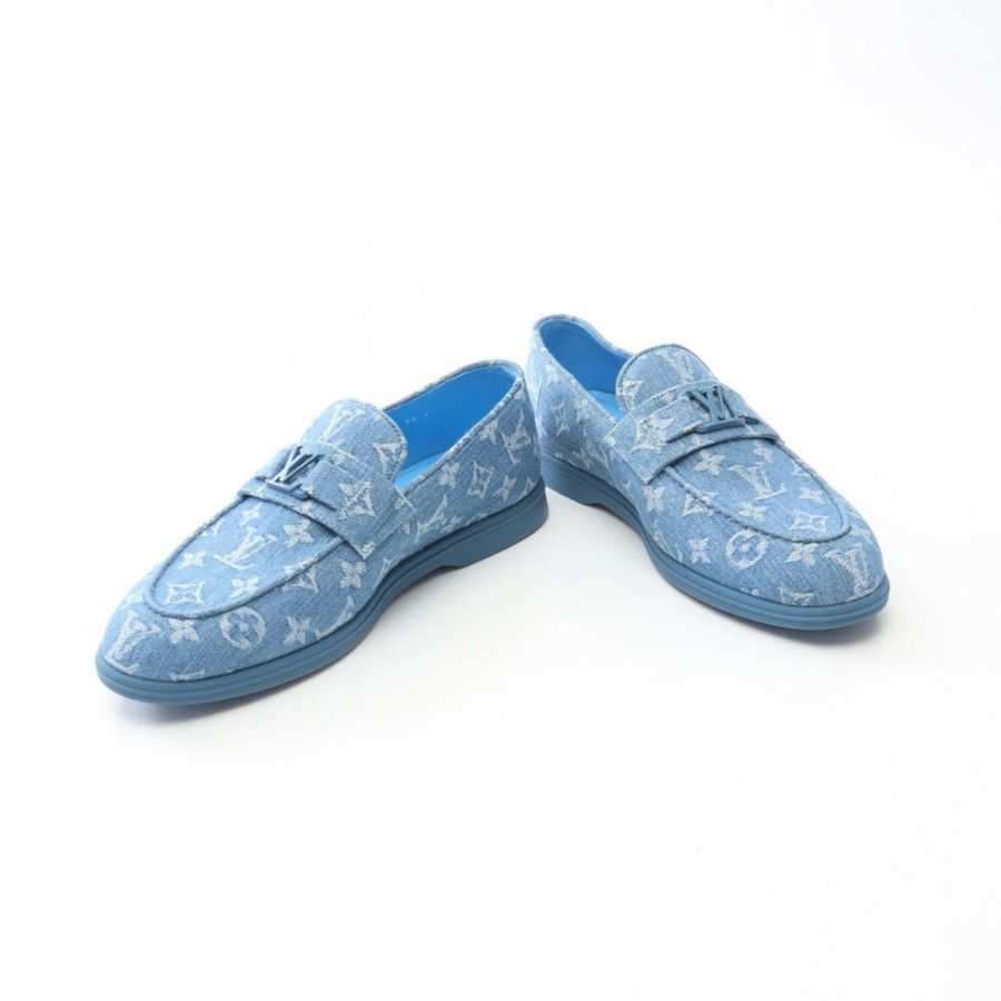 路易威登 Estate Monogram Denim 樂福鞋,藍色,二手男鞋-2