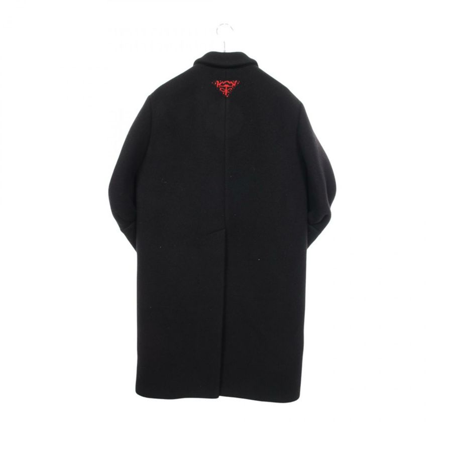 PRADA 泡泡袖羊毛羊絨大衣 黑色 二手 女-1