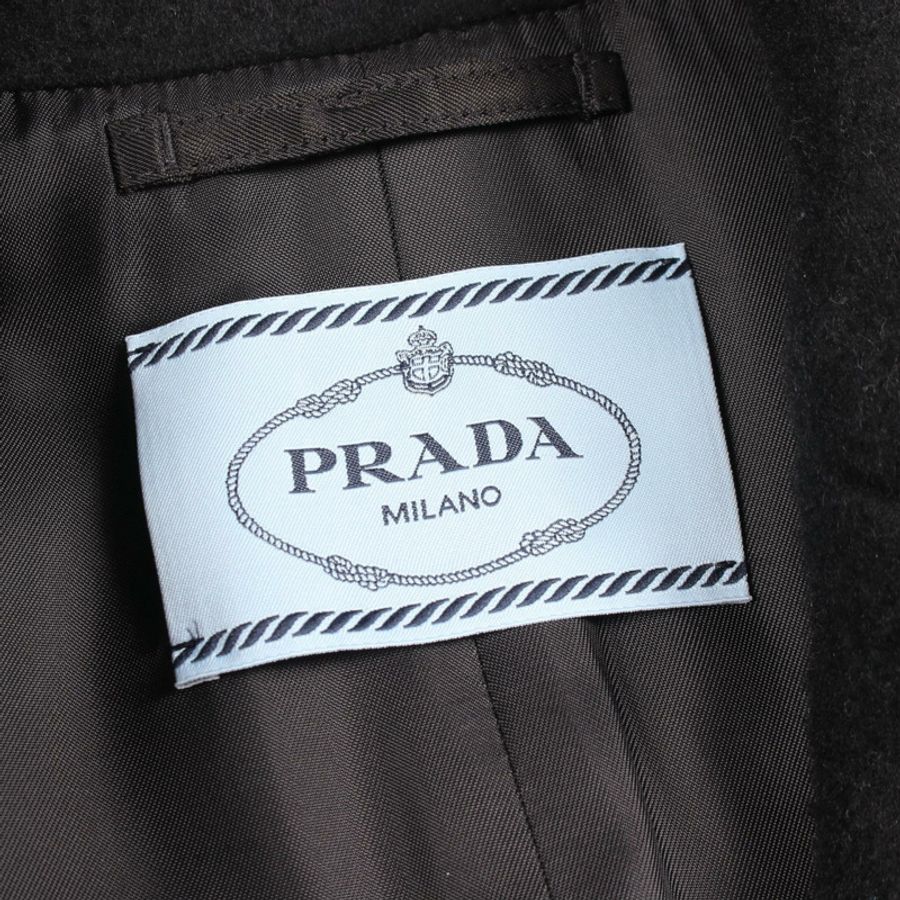PRADA 泡泡袖羊毛羊絨大衣 黑色 二手 女-2