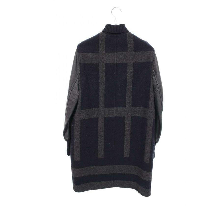 愛馬仕 Varsity Blouson 其他外套 羊絨 皮革 海軍藍 灰色 黑色 二手 女款-1