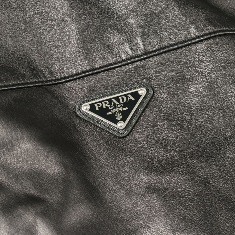 PRADA 納帕皮連帽外套 其他款式 56A014 黑色二手女款-9