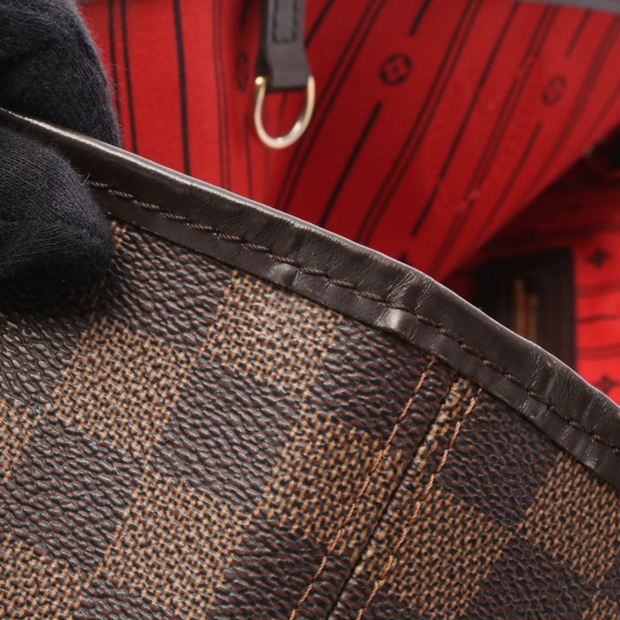 路易威登 Neverfull MM 手提單肩包 N51105 Damier 皮革 Ebene 二手 LV-11