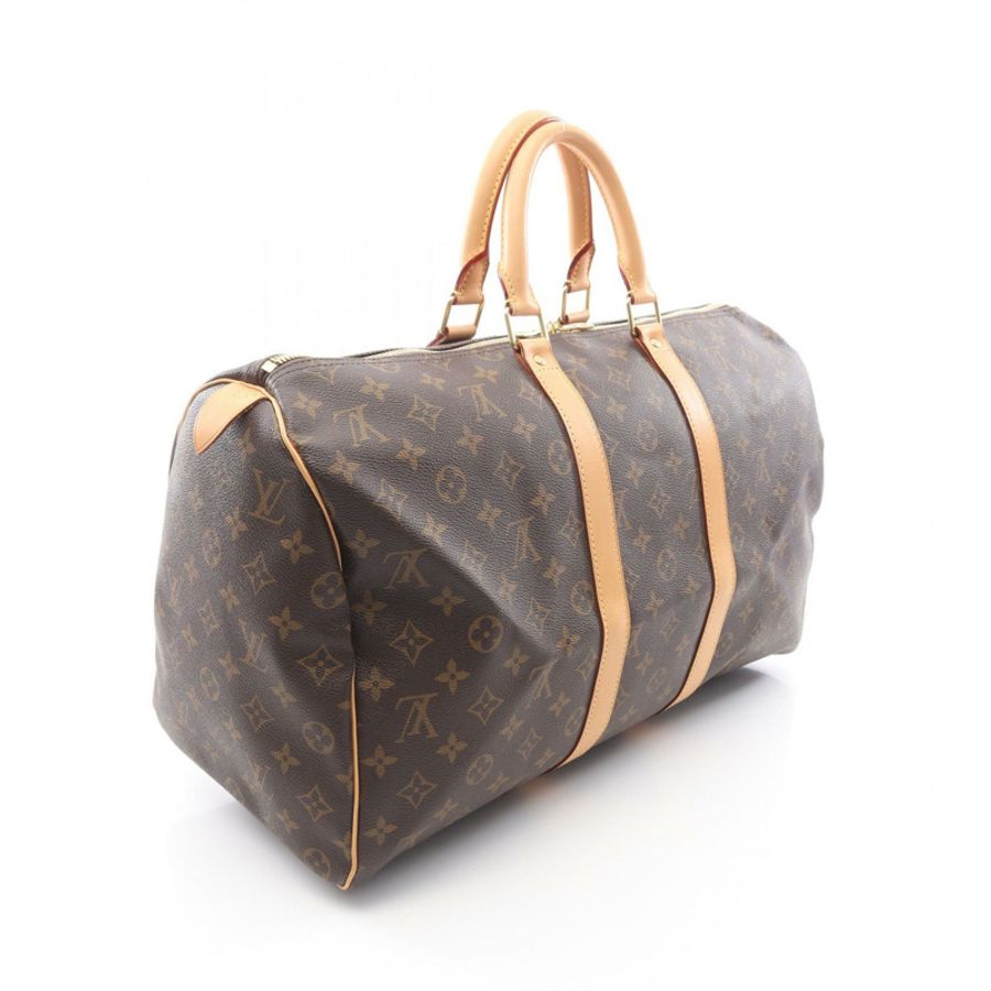 路易威登 Keepall 45 手提包 M41428 Monogram 帆布皮革棕色二手 LV-1