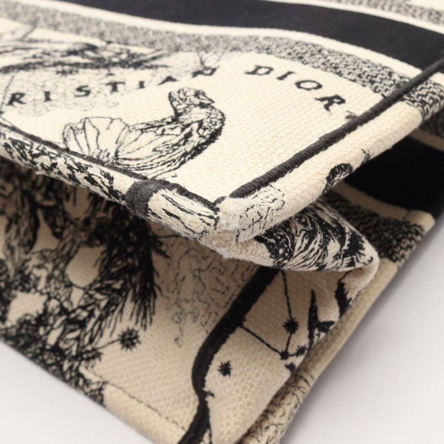 Dior BOOK TOTE 中型十二生肖手提包 帆布 米色 黑色 二手 女士 Logo-8