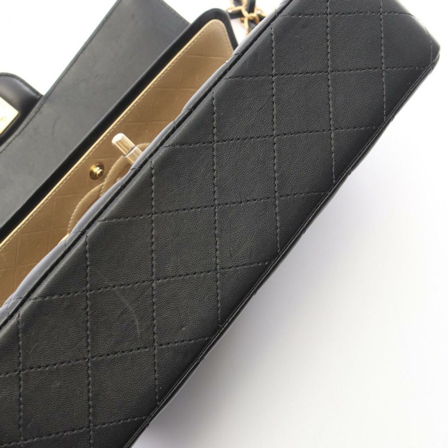 香奈兒 (CHANEL) Matelasse W 翻蓋 Icon Charm 鏈條肩背包 A01112 皮革 BK GHW-7