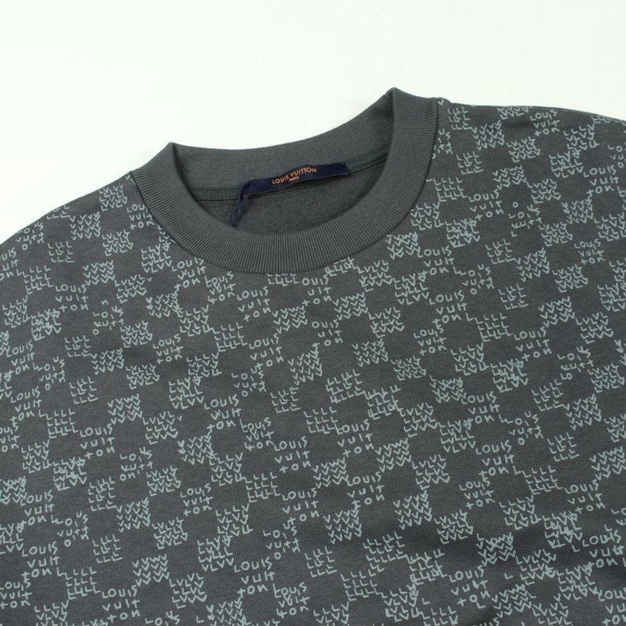 路易威登 Damier 印花衛衣,純棉材質,灰色,男款 M 碼-5