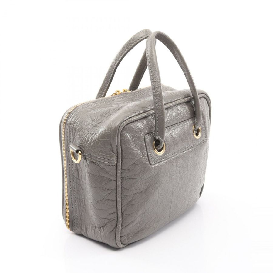 BALENCIAGA Blanket Square S 2WAY 單肩手提包 466541 皮革 灰色 二手 女士-1