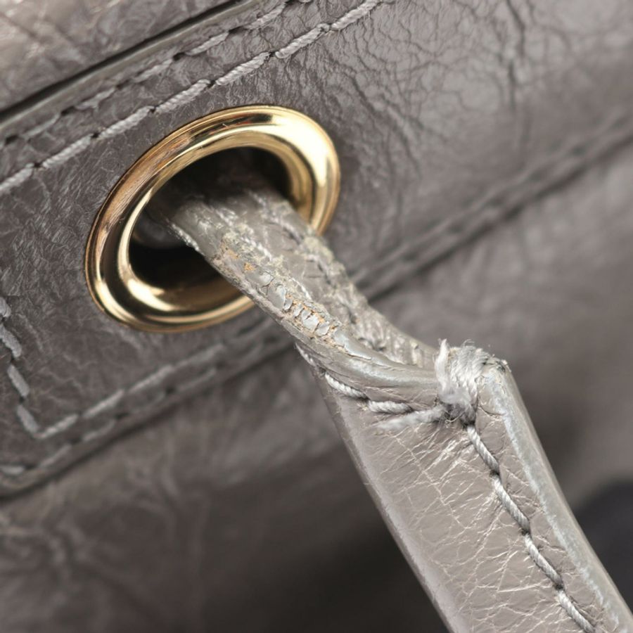 BALENCIAGA Blanket Square S 2WAY 單肩手提包 466541 皮革 灰色 二手 女士-7