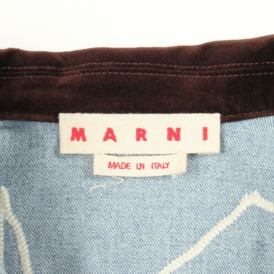 MARNI 牛仔外套 JKJD0392SQ 棉質藍棕色二手女款-2