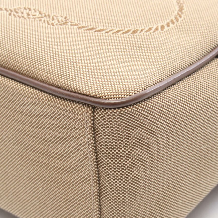 PRADA LOGO JACQUARD 單肩斜背包 1BH089 帆布皮革 灰色棕色 二手-5