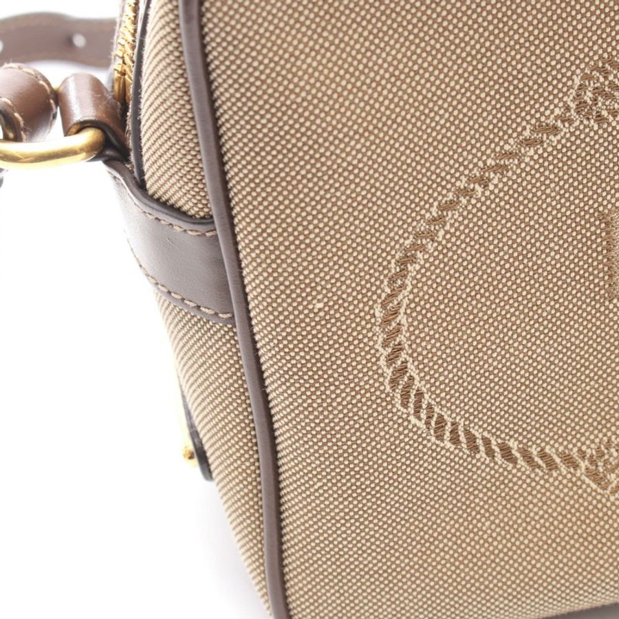 PRADA LOGO JACQUARD 單肩斜背包 1BH089 帆布皮革 灰色棕色 二手-7