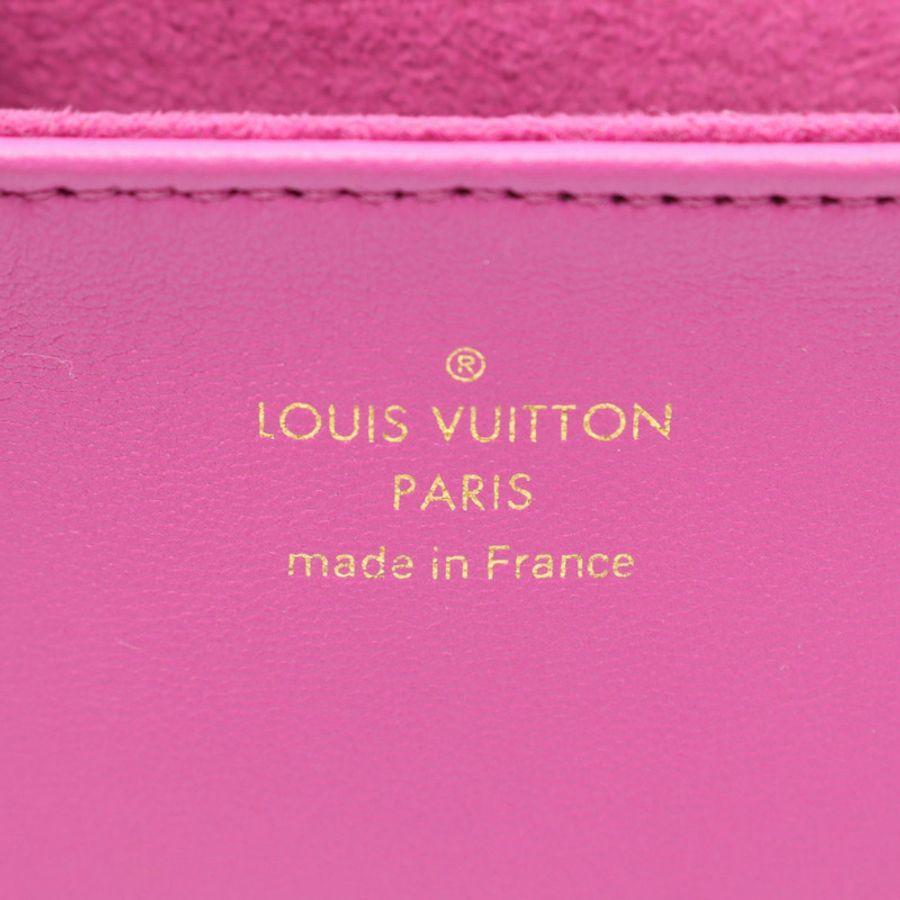 LOUIS VUITTON Coussin 皮帶鏈條斜背包手提包 M81127 皮革 Orchidee LV-3